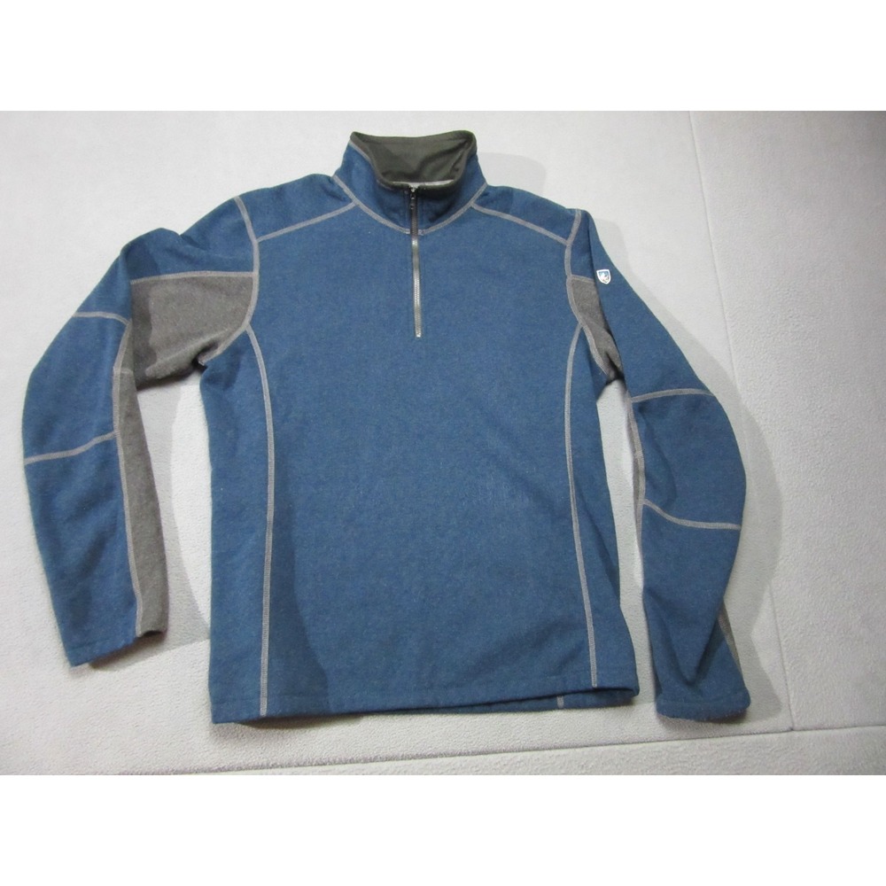 Kuhl Sweater Mens Medium Blue Kashmira Revel Quarter-Zip Jacket Outdoor Hiking